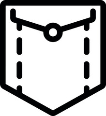 Poster - Simple line icon of a pocket with stitching detail