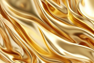 Sticker - A gold wave pattern is shown in a shiny, metallic color, generative ai image