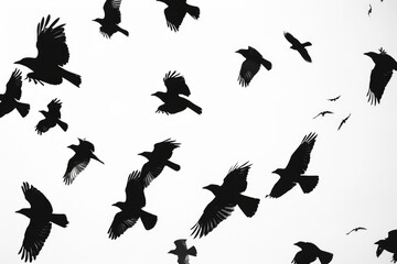 Poster - A group of birds soaring through the air, a beautiful natural scene