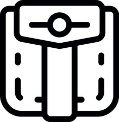 Poster - Simple black and white line art illustration of a robot face with a geometric design