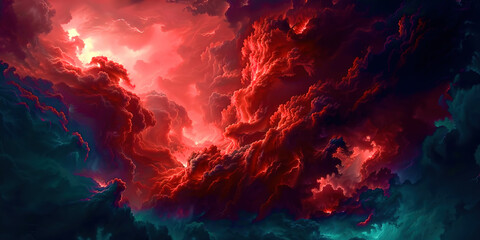 Poster - Fire clouds in the sky