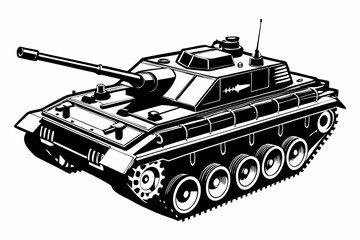 Military tank silhouette vector Illustration