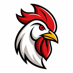 Amazing rooster logo design. Rooster head logo vector, simple clean logo, Creative Logo Icon, 2D style, vector icon, vector illustration