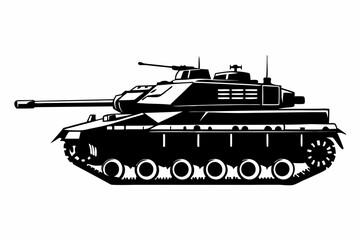 Military tank silhouette vector Illustration