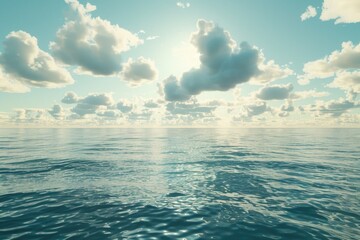 Poster - A serene lake scene with cloudy sky above