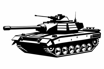 Military tank silhouette vector Illustration