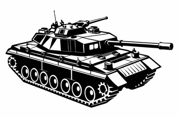 Military tank silhouette vector Illustration