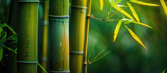 Sticker - Bamboo Forest Close Up Leaves And Stem