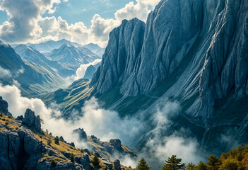 Canvas Print - mountains and clouds