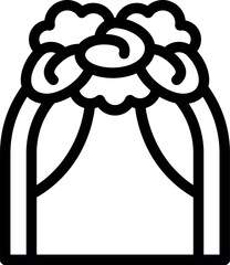 Poster - Wedding arch decorated with flowers and curtains symbolizing a new beginning and the promise of a happy life together