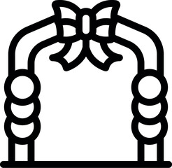 Poster - Wedding arch decorated with balloons and a big bow, perfect for a romantic celebration