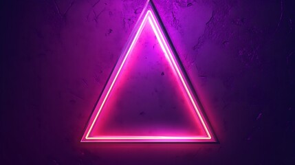 Wall Mural - Neon Triangle on Purple Wall