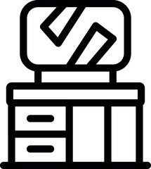 Poster - Line icon of a dressing table, perfect furniture for bedroom interior design project
