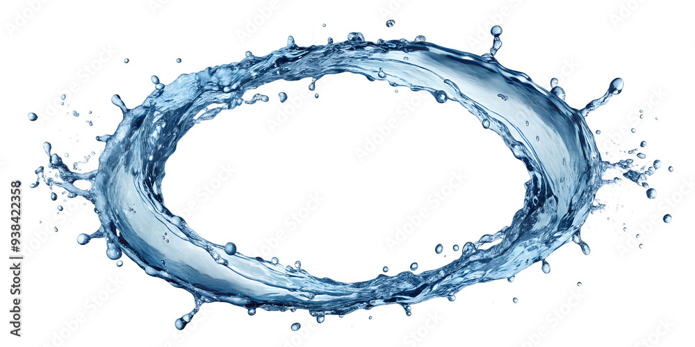 Circular blue water splash forming a ring, representing unity and flow ...