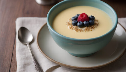 Sticker - vanilla pudding in a bowl