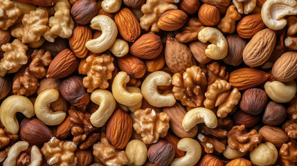 assorted mixed nuts closeup healthy snack food texture