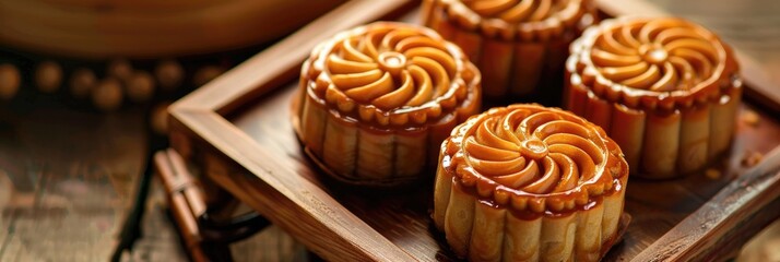 Poster - Traditional Moon Cake Pastry, a Festive Dessert Enjoyed During Seasonal Celebrations