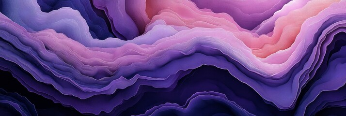 Wall Mural - Abstract art featuring a layered blend of purple and pink hues creating a visually captivating and dynamic texture. The overlapping layers evoke a sense of depth, movement, and ethereal beauty. This a