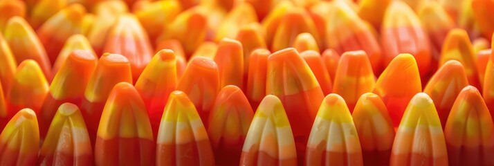 Wall Mural - Candy Corn Arranged in Rows and Columns