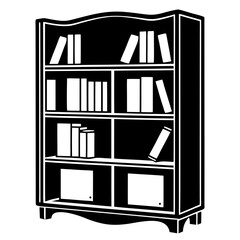 Wall Mural - bookcase Silhouette vector art illustration