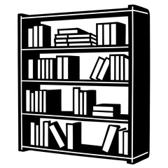 Wall Mural - bookshelf Silhouette vector art illustration