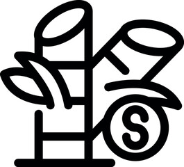 Poster - Bamboo plant growing with a coin representing the concept of financial growth and increasing profits