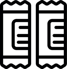 Poster - Two black outline vector icons representing chocolate bars wrapped in foil, perfect for projects related to sweet treats and confectionery