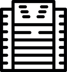 Poster - Simple line art icon of an office building representing the corporate world, perfect for projects related to business and finance