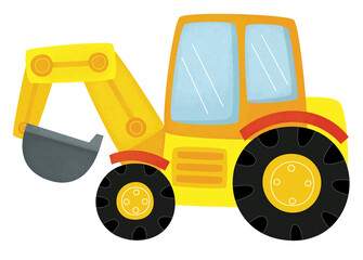 Wall Mural - cartoon scene with heavy duty car truck transportation vehicle for construction site isolated illustration for kids