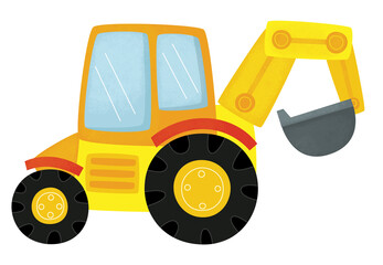 Wall Mural - cartoon scene with heavy duty car truck transportation vehicle for construction site isolated illustration for kids