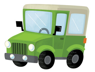 Wall Mural - cool looking cartoon terrain offroad car vehicle transportation isolated illustration for kids