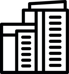 Poster - This vector illustration features a modern building complex with a geometric design, representing the concepts of urban architecture and development
