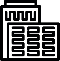 Poster - Line icon of a building with an ac unit, symbolizing a cooling system
