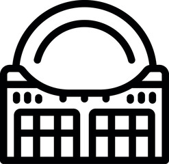 Poster - Simple vector icon of an observatory building facade with big telescope dome