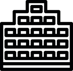 Poster - Simple vector icon of a large building facade with many windows