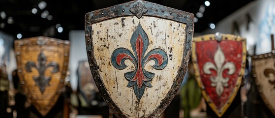 Poster - Fleur de lis Heraldic Shield Christianity Religion Spiritual Symbol