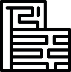 Poster - Simple black and white icon of a modern building with many offices
