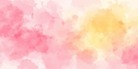 Wall Mural - A Beautiful Abstract Watercolor Blend of Soft Pink and Yellow Shades