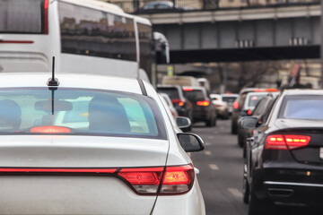 Wall Mural - car traffic jam at the intersection of roads