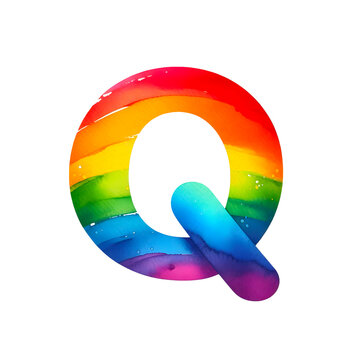 Rainbow letters Q