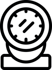 Poster - Simple line icon of a round wall clock, perfect for minimalist designs related to time management