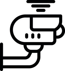 Poster - Bold line icon of a security camera transmitting a signal, perfect for representing home surveillance systems