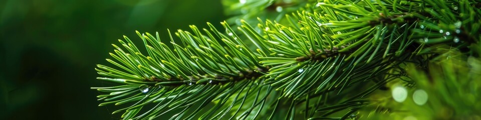 Canvas Print - Detailed view of lush green pine needles