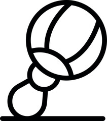 Poster - Simple line art icon of a baby rattle toy, perfect for representing childhood, play, and early development