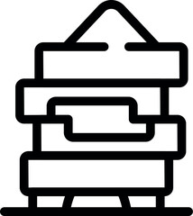Poster - Linear icon of a beekeeper extracting honey from honeycombs in wooden frames