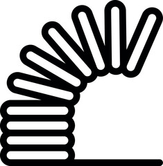 Poster - Simple black and white line drawing of a metal spring extending upwards