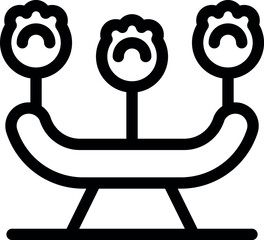 Poster - Playground equipment icon representing a seesaw with three seats, designed for outdoor play and recreation