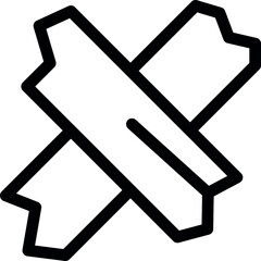 Poster - Simple drawing of two pieces of wood forming a cross, perfect for concepts related to carpentry, construction or diy projects