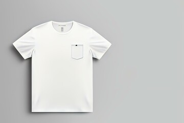 White T-Shirt with Pocket on Front