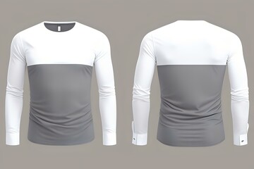 White and Grey Long Sleeved Shirt